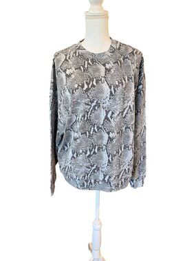 Anine Bing Python Print Miles Sweatshirt, Small NWT Oversized SAMPLE